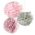 MIX POM POMS ROSA Y GRIS 3 uds